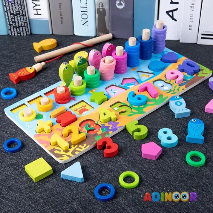6-in-1 Montessori Educational Puzzle Board